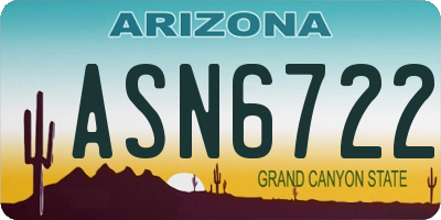 AZ license plate ASN6722