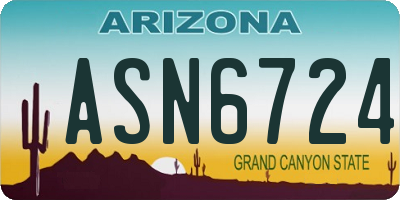 AZ license plate ASN6724