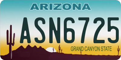 AZ license plate ASN6725