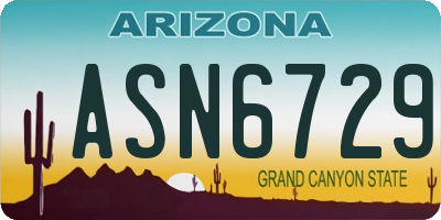 AZ license plate ASN6729