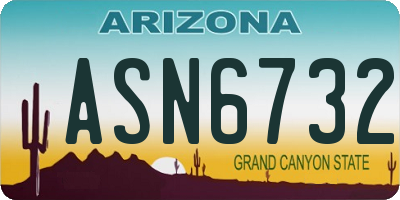 AZ license plate ASN6732