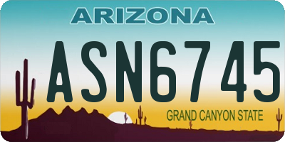 AZ license plate ASN6745
