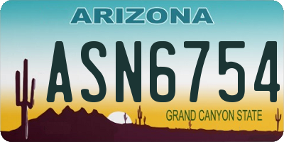 AZ license plate ASN6754