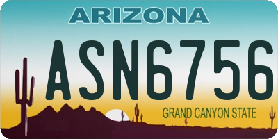 AZ license plate ASN6756