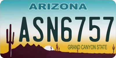 AZ license plate ASN6757