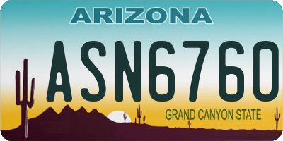 AZ license plate ASN6760