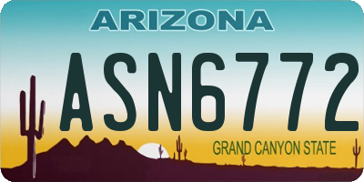 AZ license plate ASN6772