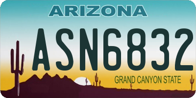 AZ license plate ASN6832