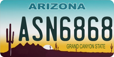 AZ license plate ASN6868