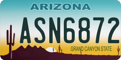 AZ license plate ASN6872