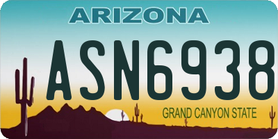 AZ license plate ASN6938