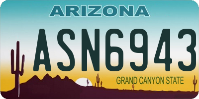 AZ license plate ASN6943