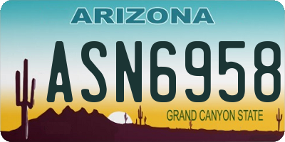 AZ license plate ASN6958