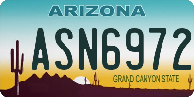 AZ license plate ASN6972