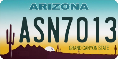 AZ license plate ASN7013