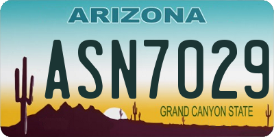 AZ license plate ASN7029