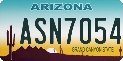 AZ license plate ASN7054