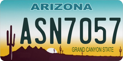 AZ license plate ASN7057