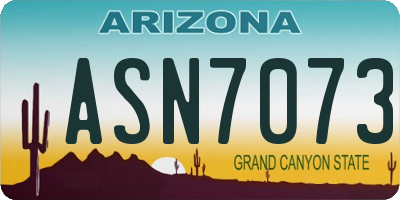 AZ license plate ASN7073