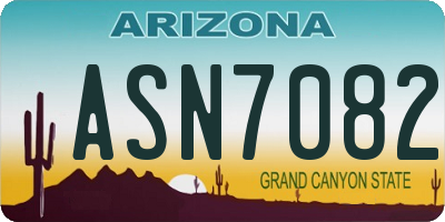 AZ license plate ASN7082