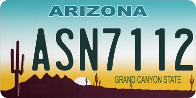 AZ license plate ASN7112