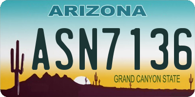 AZ license plate ASN7136