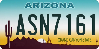 AZ license plate ASN7161