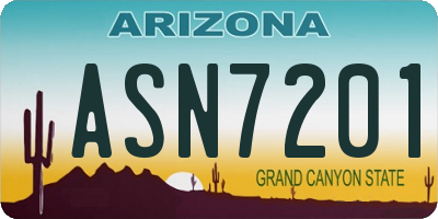 AZ license plate ASN7201