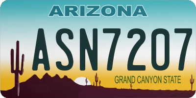 AZ license plate ASN7207