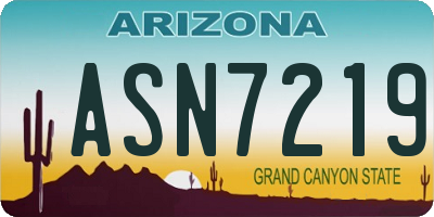 AZ license plate ASN7219