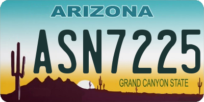 AZ license plate ASN7225