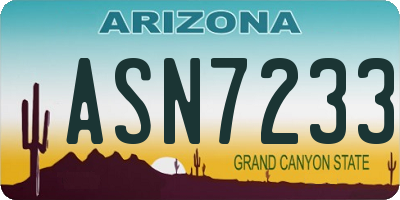 AZ license plate ASN7233