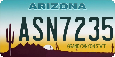 AZ license plate ASN7235