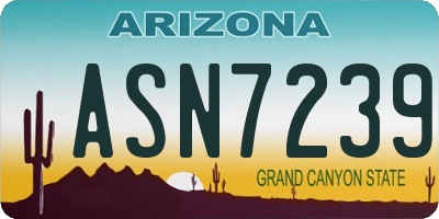 AZ license plate ASN7239