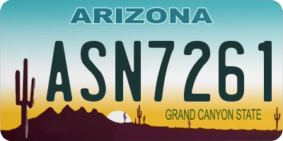 AZ license plate ASN7261