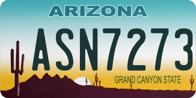 AZ license plate ASN7273
