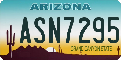 AZ license plate ASN7295