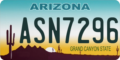 AZ license plate ASN7296