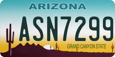 AZ license plate ASN7299
