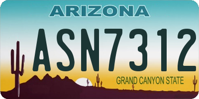 AZ license plate ASN7312