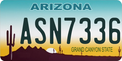 AZ license plate ASN7336