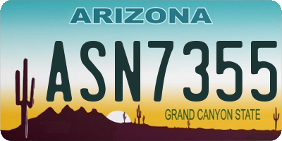 AZ license plate ASN7355