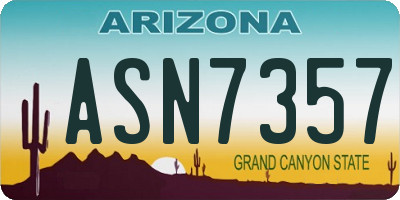 AZ license plate ASN7357