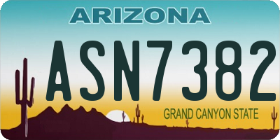 AZ license plate ASN7382