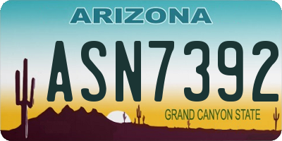 AZ license plate ASN7392