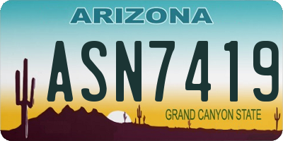 AZ license plate ASN7419