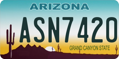 AZ license plate ASN7420