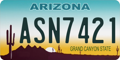 AZ license plate ASN7421