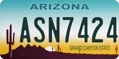 AZ license plate ASN7424
