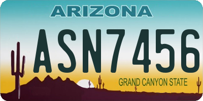 AZ license plate ASN7456